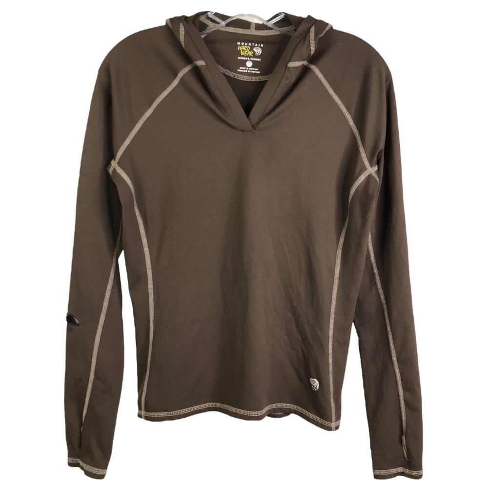 Mountain Hardware Hooded Womens SP Brown Long Sleeves Sweater Pullover Stretch